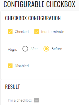 Configurable checkbox