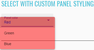 Custom Panel Styling Select