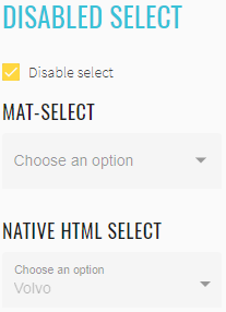Disabled Select