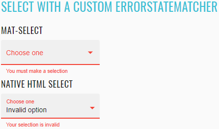 Error State Matcher Select