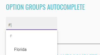 Groups and options autocomplete
