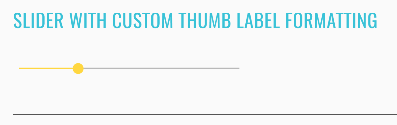 Slider with custom thumb label formatting
