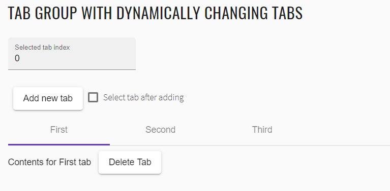 Tabs examples