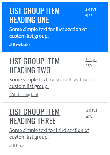 List group custom content example