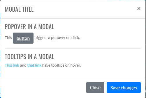 Modal - Tooltips and popovers